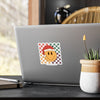 Christmas Smile Sticker — Retro Smiley Face Kiss-Cut Vinyl Decal