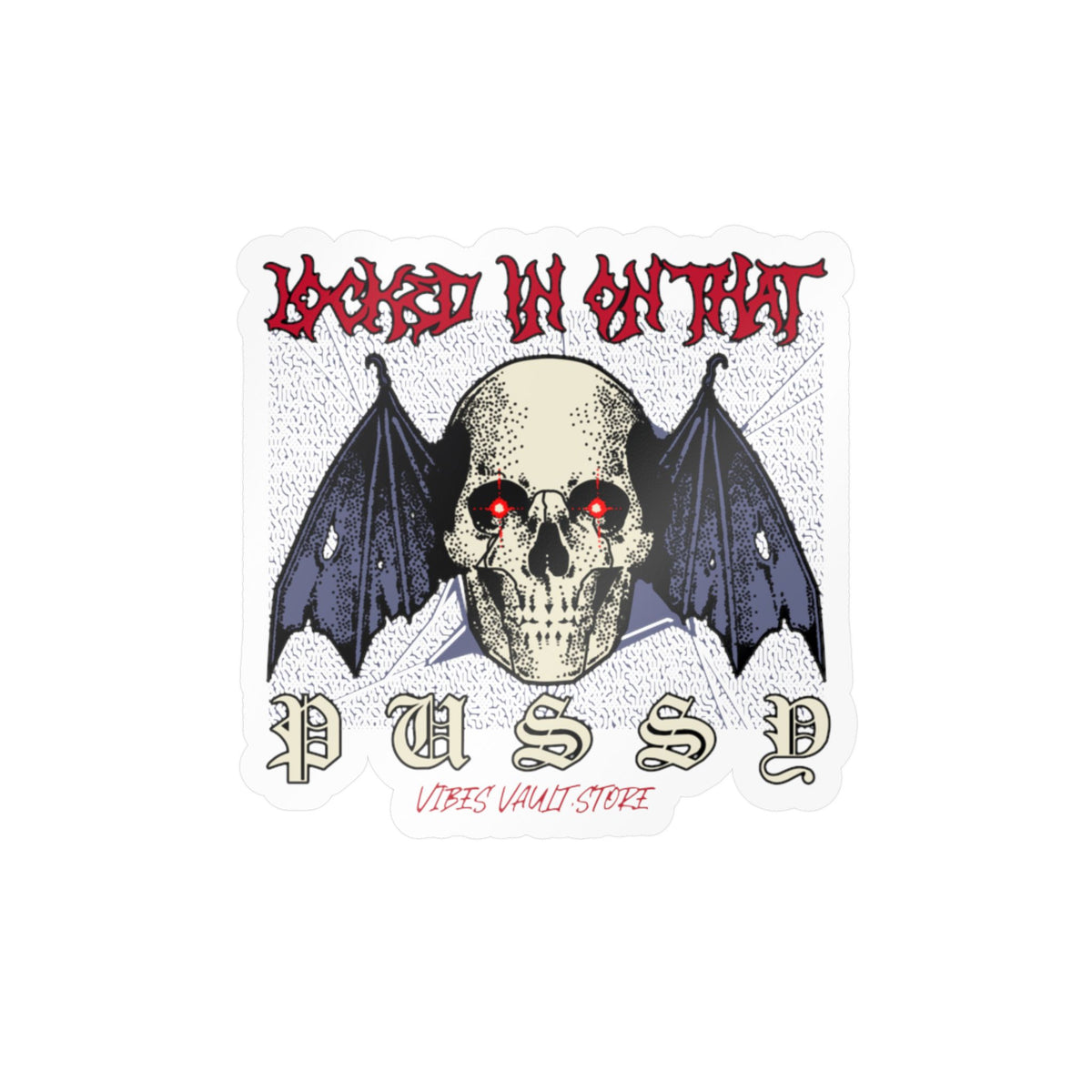 Gothic Skull Bat Kiss-Cut Vinyl Decal - Wings Fly Pussy — Halloween 2026