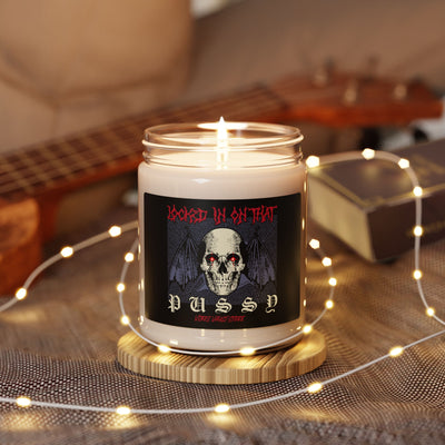 Skull & Wings Scented Soy Candle — "Hooked Up On That Pussy" 9oz (Goth/Alternative)— Halloween 2026