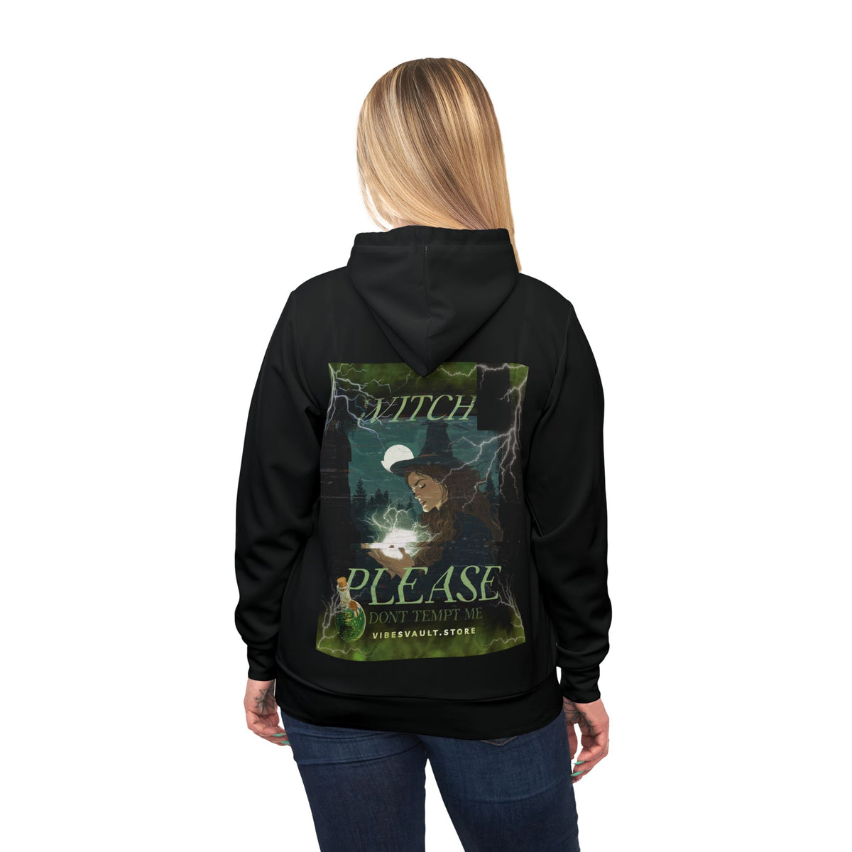 Witch Please Hoodie — Gothic Moon Witchcraft Graphic Athletic Hoodie