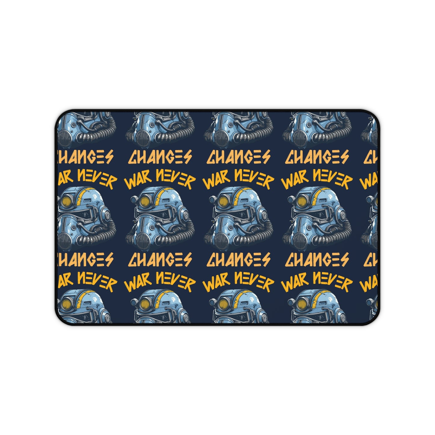 Fallout “Changes War Never” Tactical Helmet Pattern Desk Mat — Gaming Mouse Pad