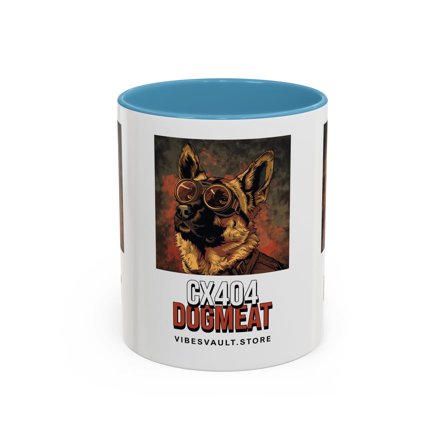 Dogmeat CX404 Accent Coffee Mug — Retro Pilot German Shepherd Gift (11/15oz)