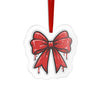 Red Bow Christmas Acrylic Ornament