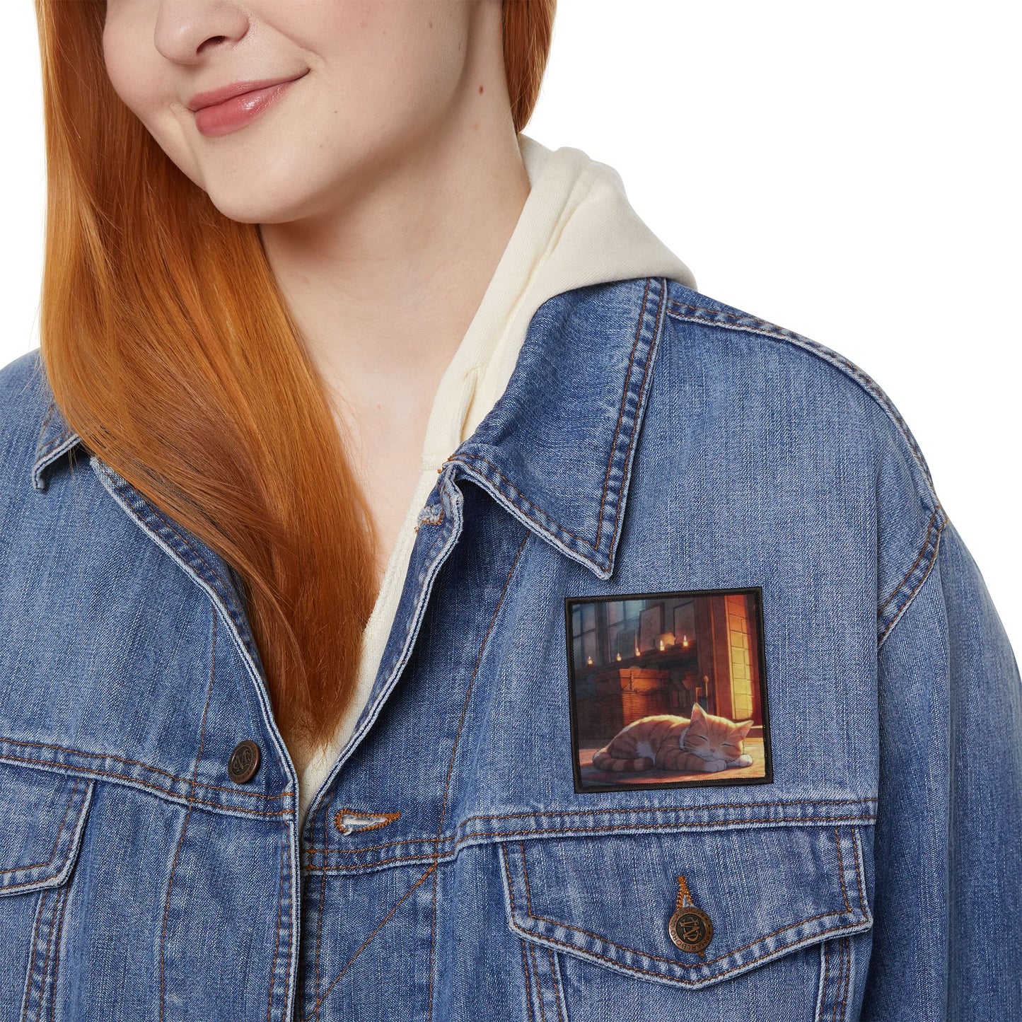 Cat Nap Iron-On Patch — Cozy Sleeping Kitten Jacket Patch