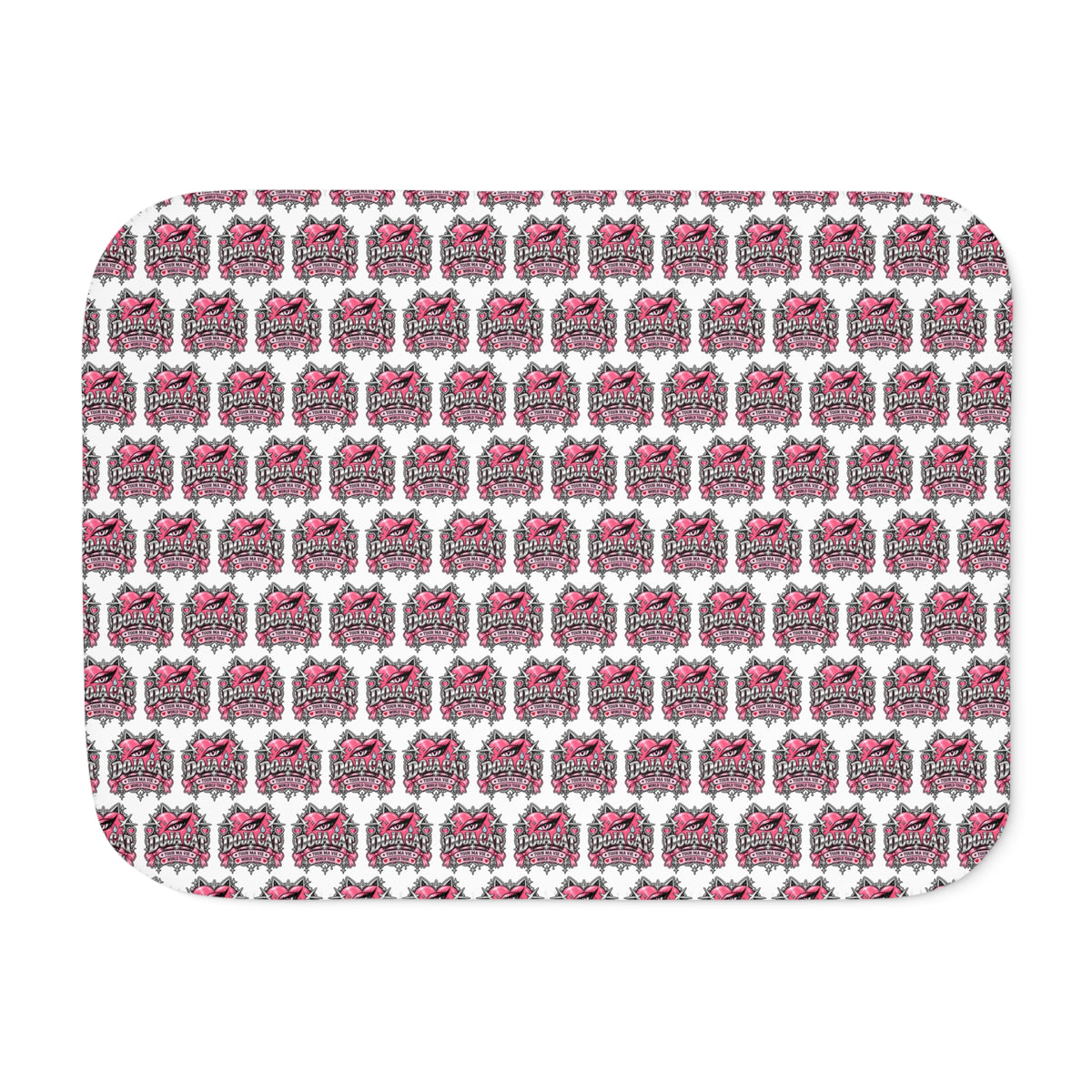Pink Heart Chrome Eye Sherpa Blanket