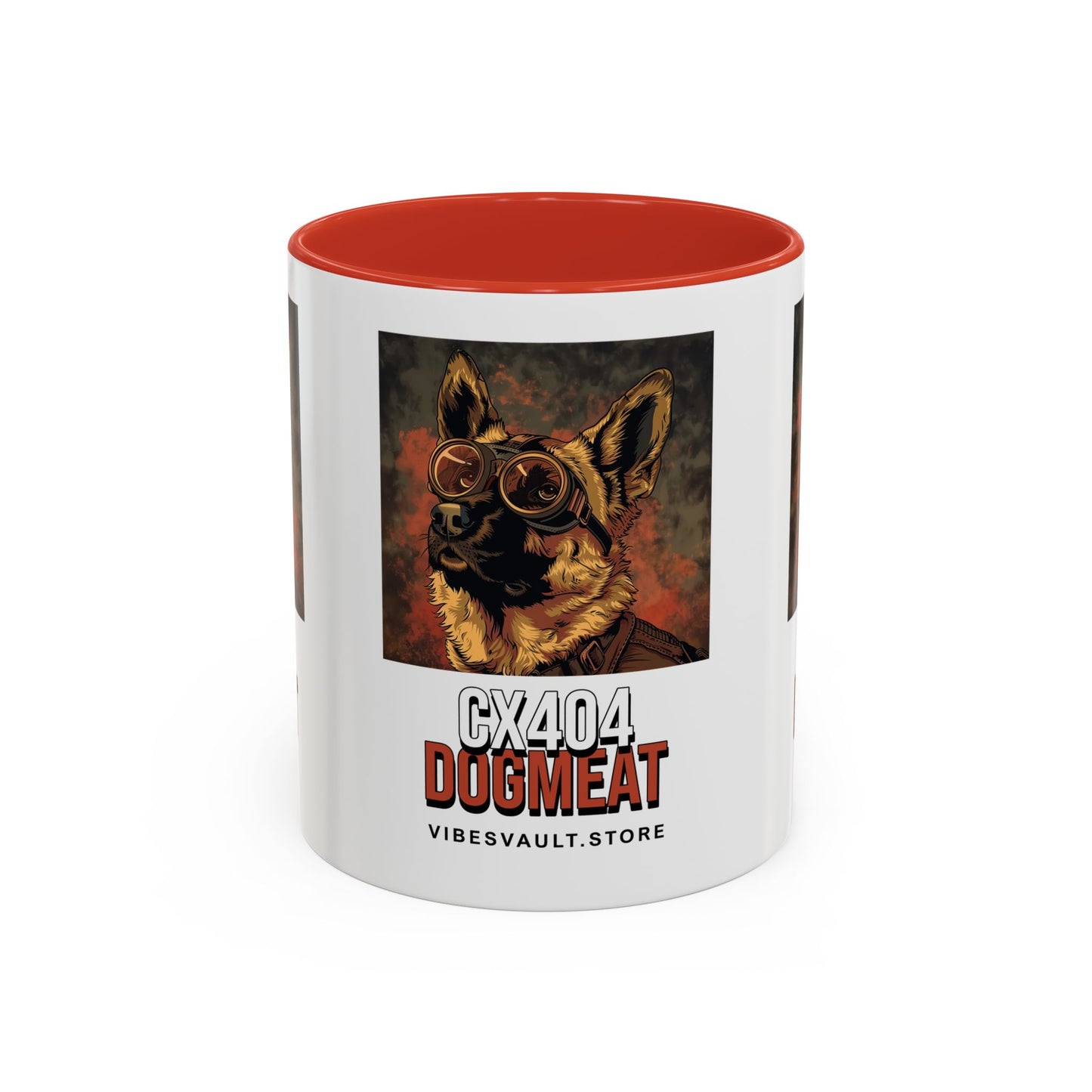 Dogmeat CX404 Accent Coffee Mug — Retro Pilot German Shepherd Gift (11/15oz)