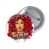 Rose Mosaic Portrait Custom Pin Buttons