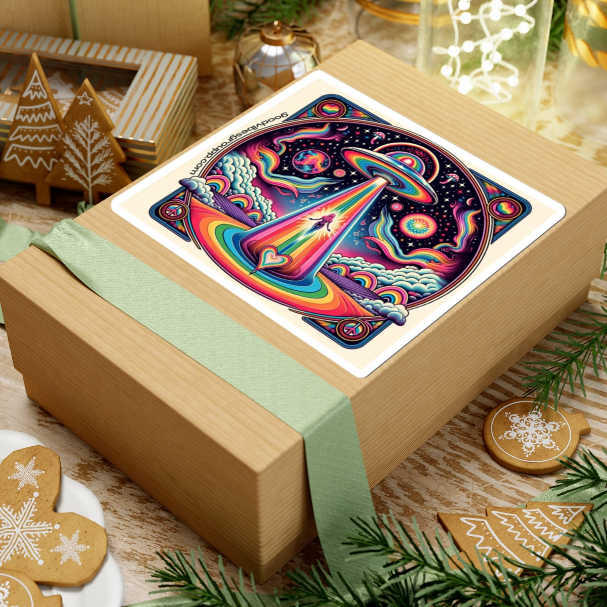 Rainbow Galaxy Sticker Space