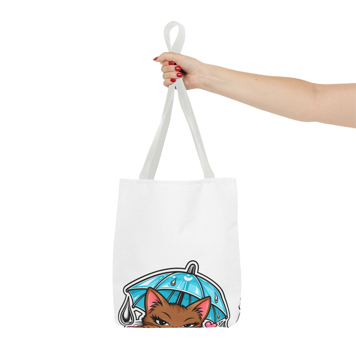 Brown Cat Umbrella All-Over Print Tote Bag