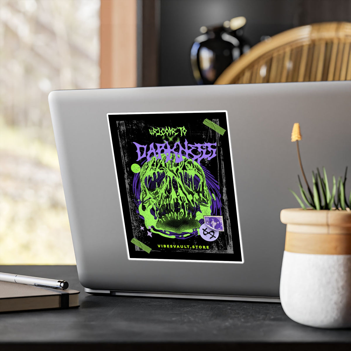 Welcome to Darkness Skull Kiss-Cut Vinyl Decal- Street Vibes — Halloween 2026
