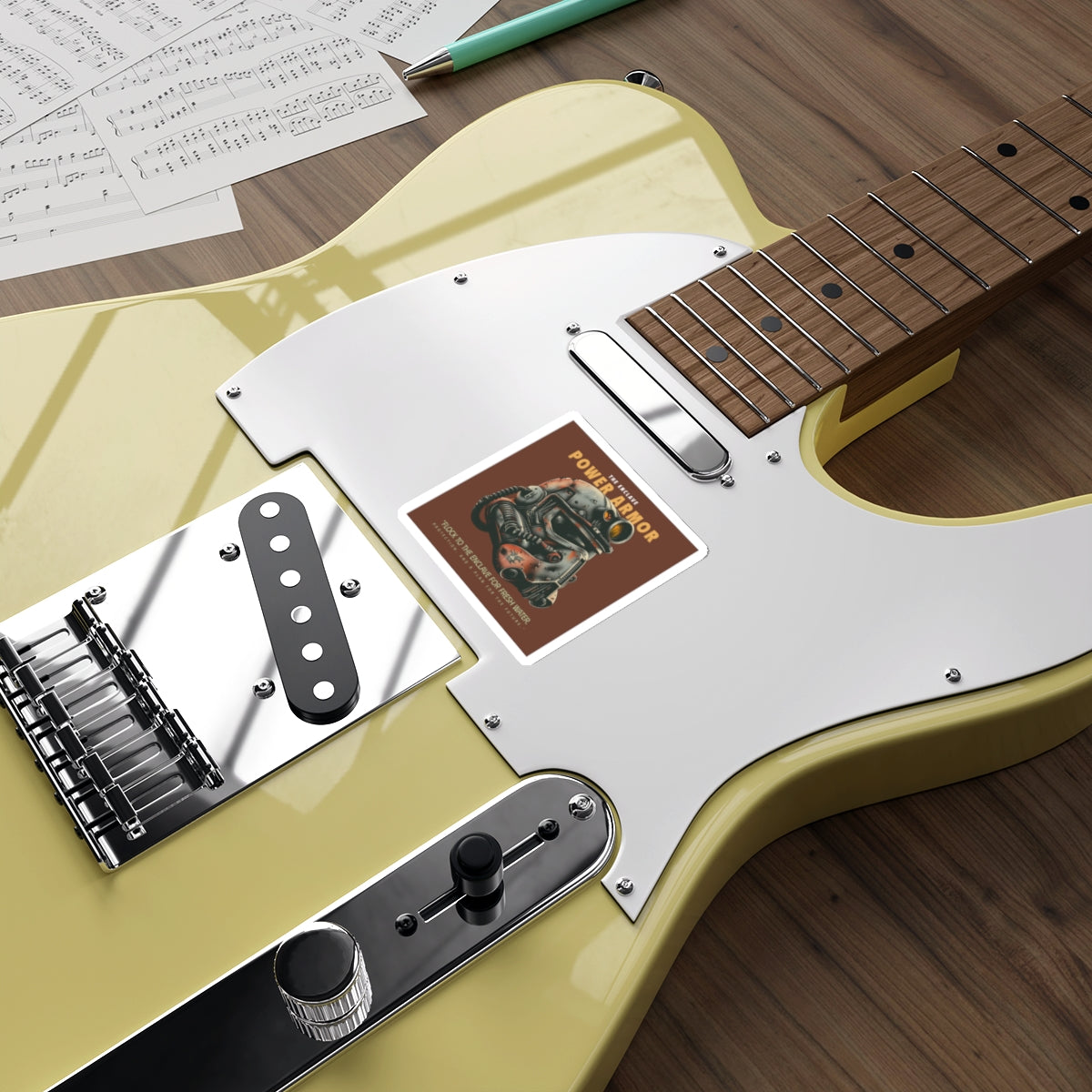 Power Armor Die-Cut Sticker Enclave Fallout — Retro Post-Apocalyptic Helmet Design