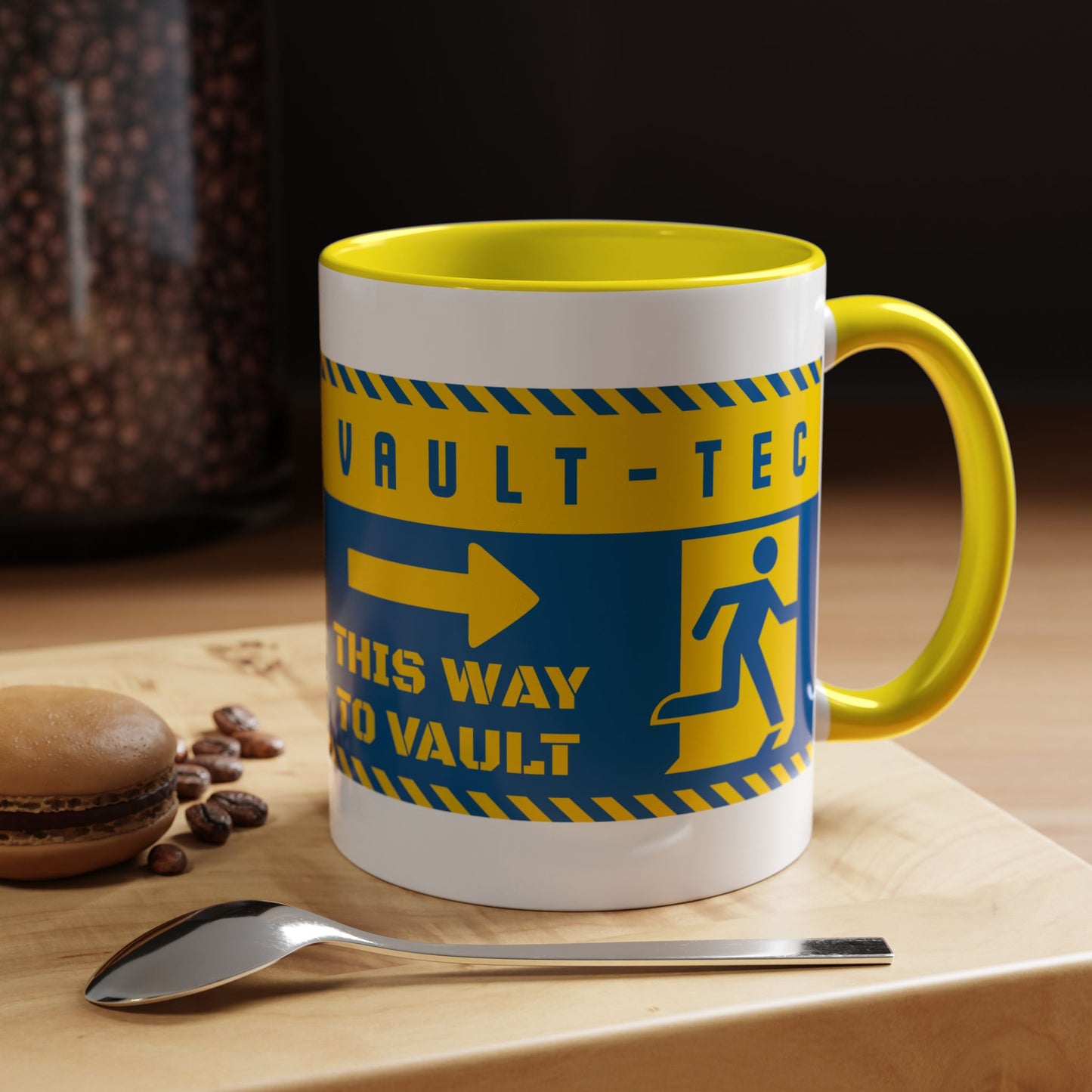 Vault-Tec 'This Way to Vault' Accent Coffee Mug — Fallout-Inspired Gamer Gift
