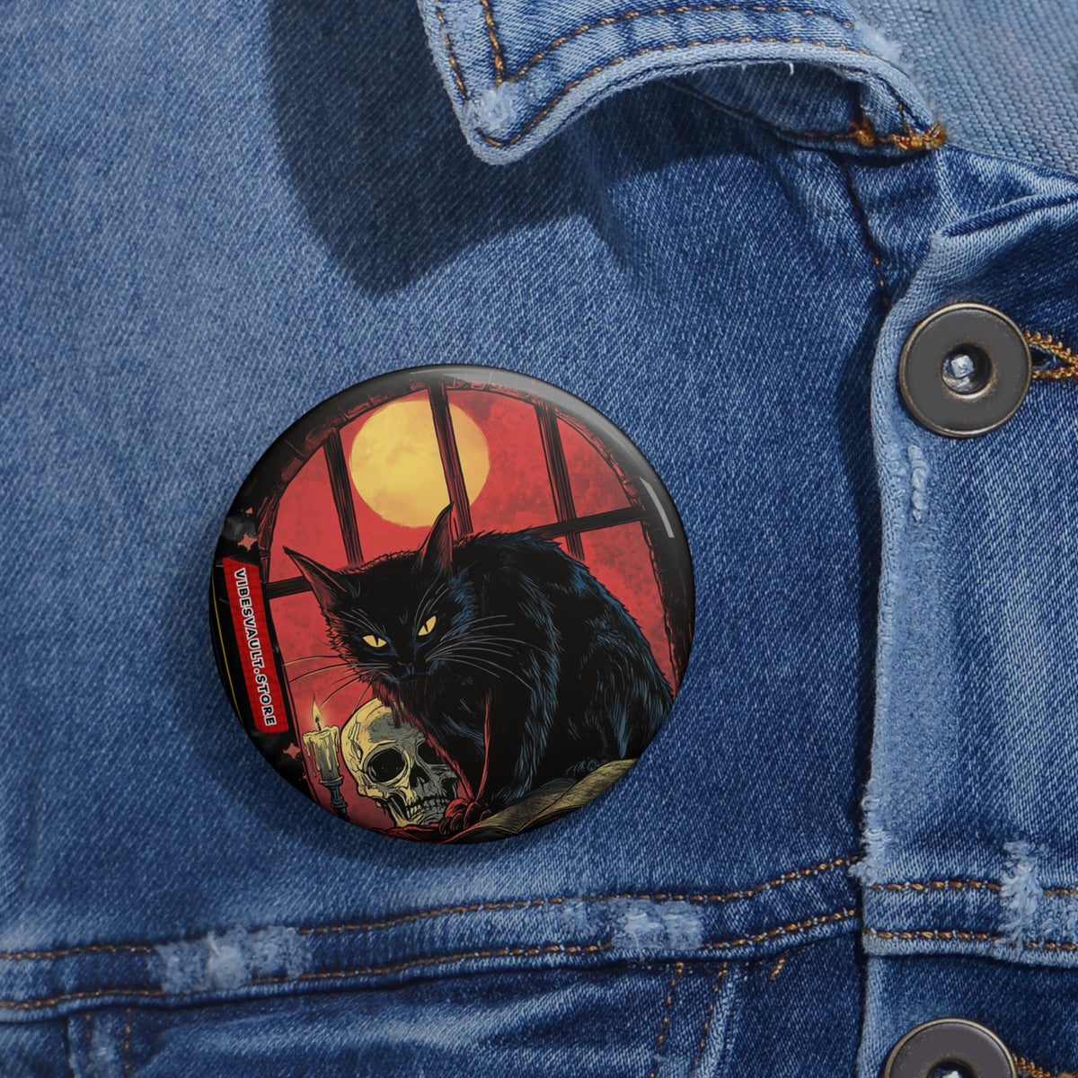 Black Cat Magic Familiar Halloween Costume Party Pin - Button Badge - Fall 2026