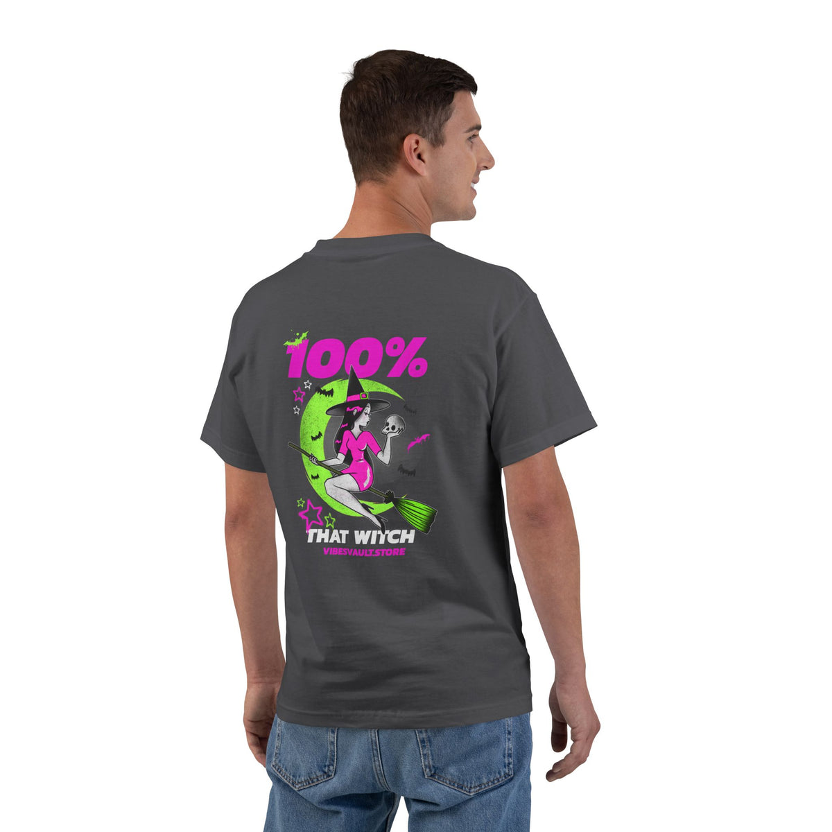 100% That Witch - Shirt Pink Green Neon - T-shirt Top - Retro Graphic Tee - Fall Halloween 2026