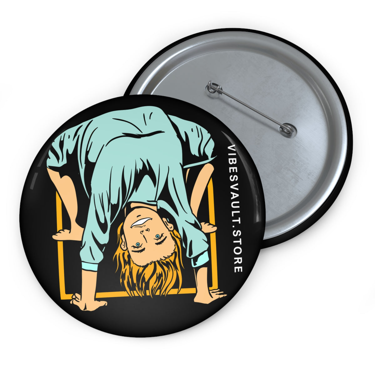 Hallloween Yoga Class Pin- Possesed Work Out - Scary Button Badge - Fall Halloween 2026