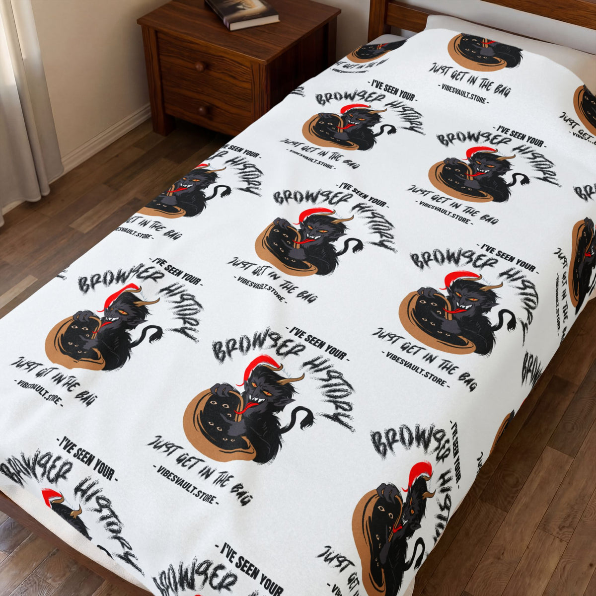 Krampus Santa Hat Christmas Velveteen Plush Blanket