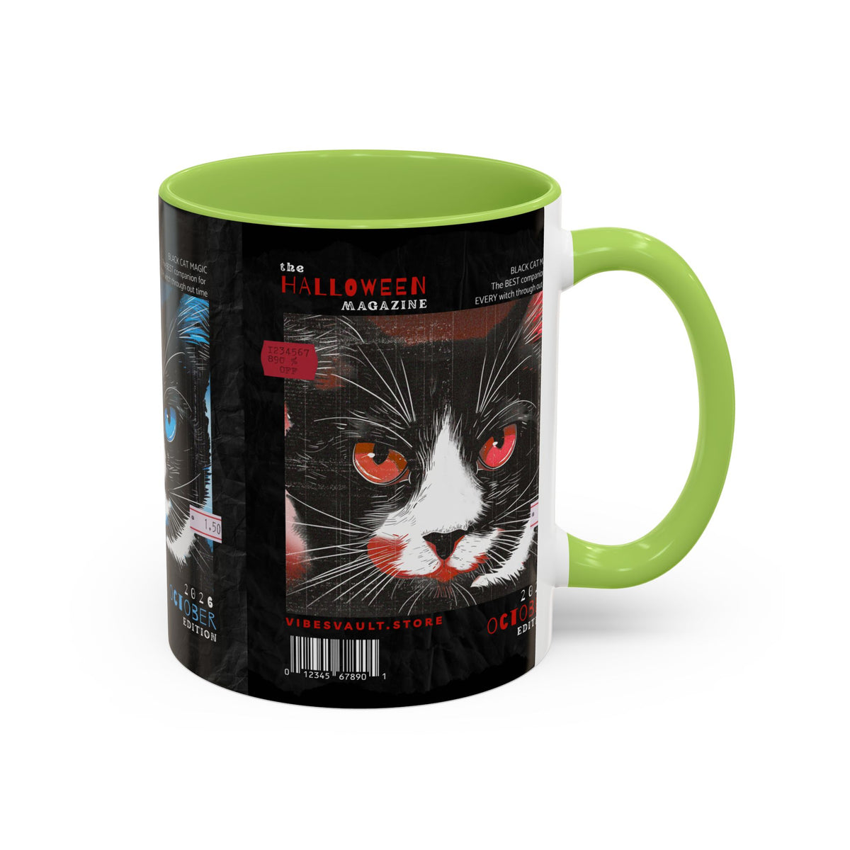 Halloween Cat Coffee Mug — Two-Tone Accent 11/15oz - Fall Halloween 2026