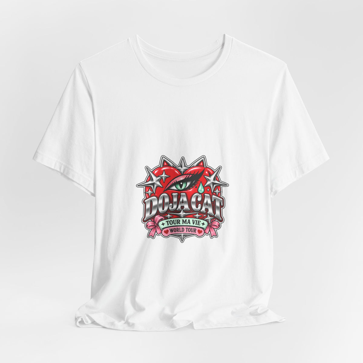 Red Heart Chrome Eye Bella+Canvas Jersey Tee