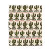 Velveteen Plush Blanket – Christmas Cactus “Saddle Up” Western Holiday Design