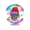 Funny Gothic Christmas Skull Sticker — "When You're Dead Inside But It's Christmas" Vinyl Decal