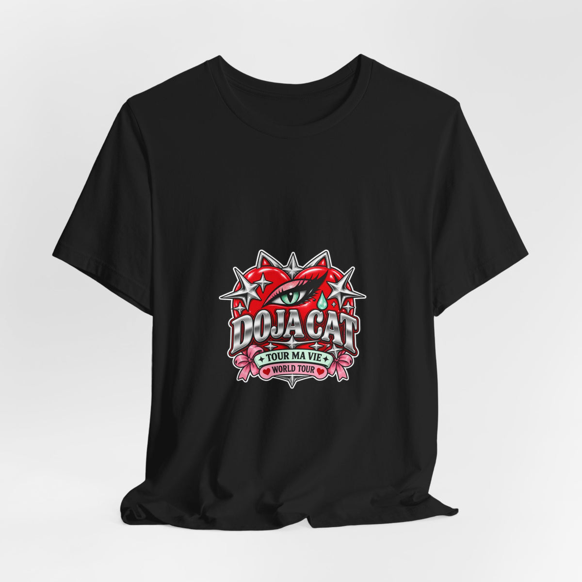 Red Heart Chrome Eye Bella+Canvas Jersey Tee