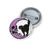 Moon and Black Cat Pin Badge - Purple Crescent Moon - Fall Halloween 2026