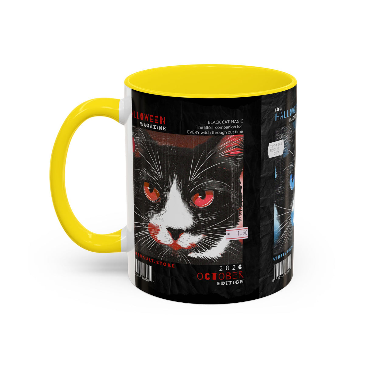 Halloween Cat Coffee Mug — Two-Tone Accent 11/15oz - Fall Halloween 2026