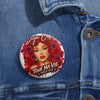Rose Mosaic Portrait Custom Pin Buttons