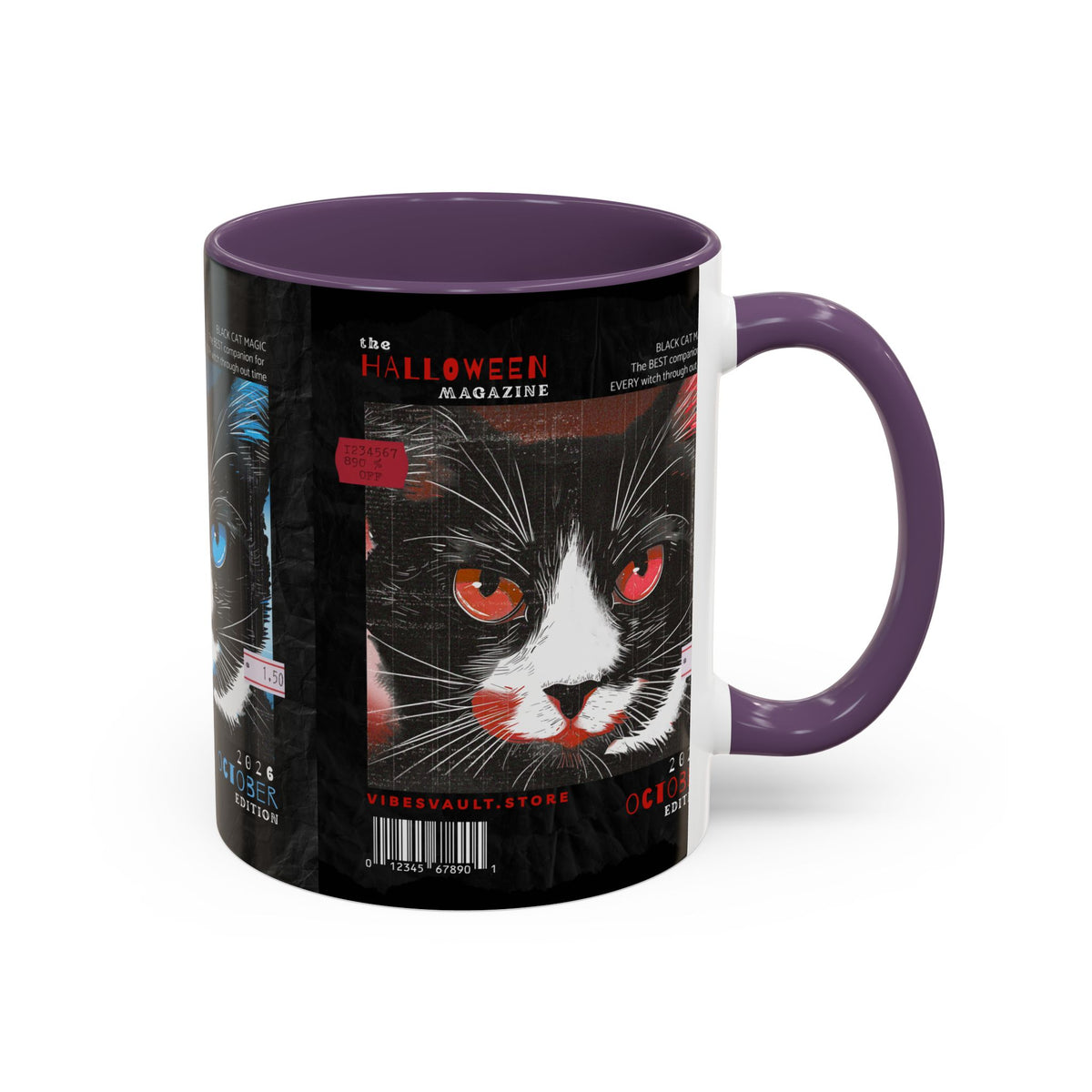 Halloween Cat Coffee Mug — Two-Tone Accent 11/15oz - Fall Halloween 2026