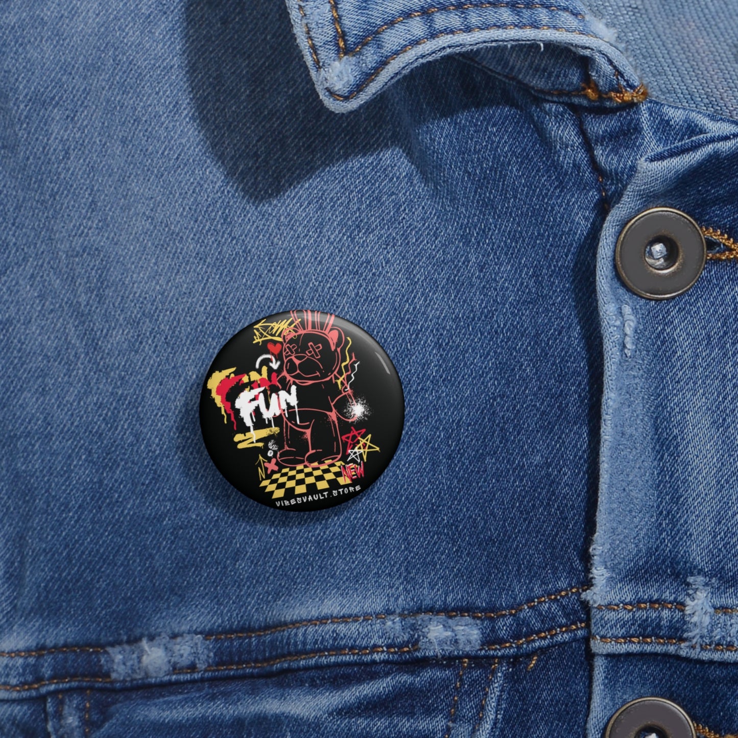 Dead Teddy Bear Pin Button