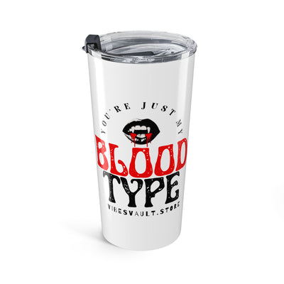Vampire 20oz Stainless Steel Tumbler — "Blood Type" Graphic Travel Cup— Halloween 2026