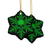 Green Black Skull Snowflake Christmas Ornament 1pc, 3pcs, 5pcs, or 10pcs