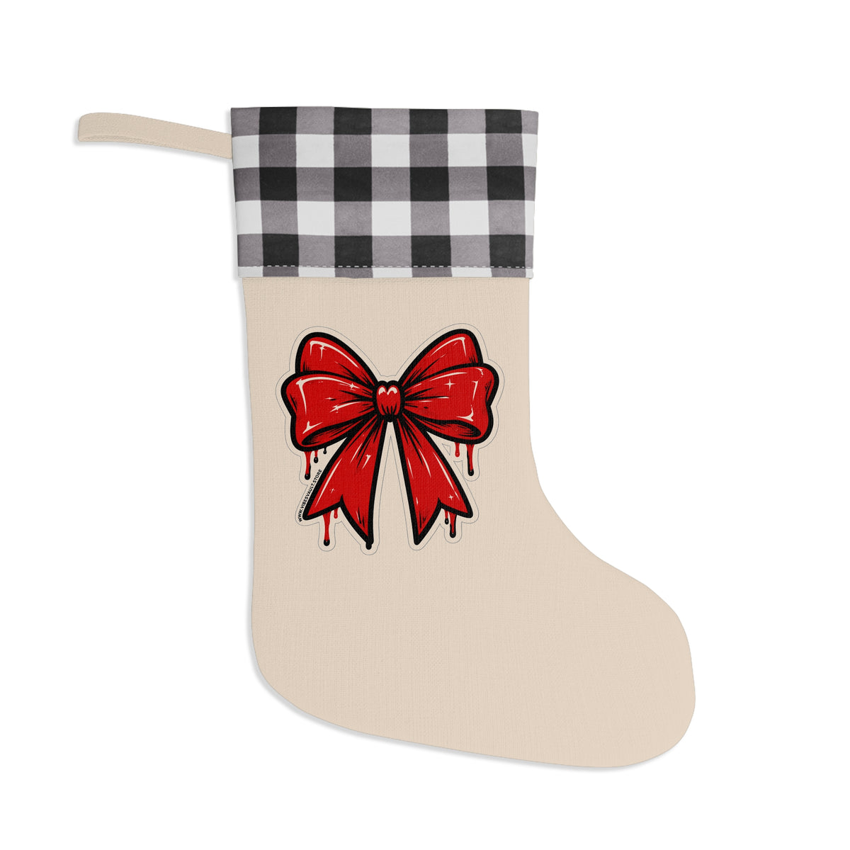 HOLIDAY Red Bow Christmas Stocking