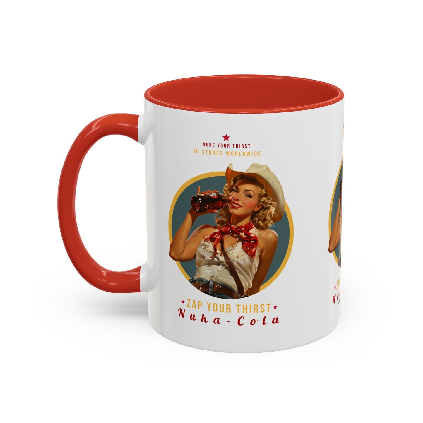 Apocalyptic Anime Coffee Mug — Nuka Cola Soda Girl Accent Mug (11/15oz)