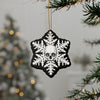 White Goth Skull Snowflake Christmas Ornament 1pc, 3pcs, 5pcs, or 10pcs