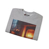 Crewneck Sweatshirt — Cozy Cat by the Fireplace Graphic
