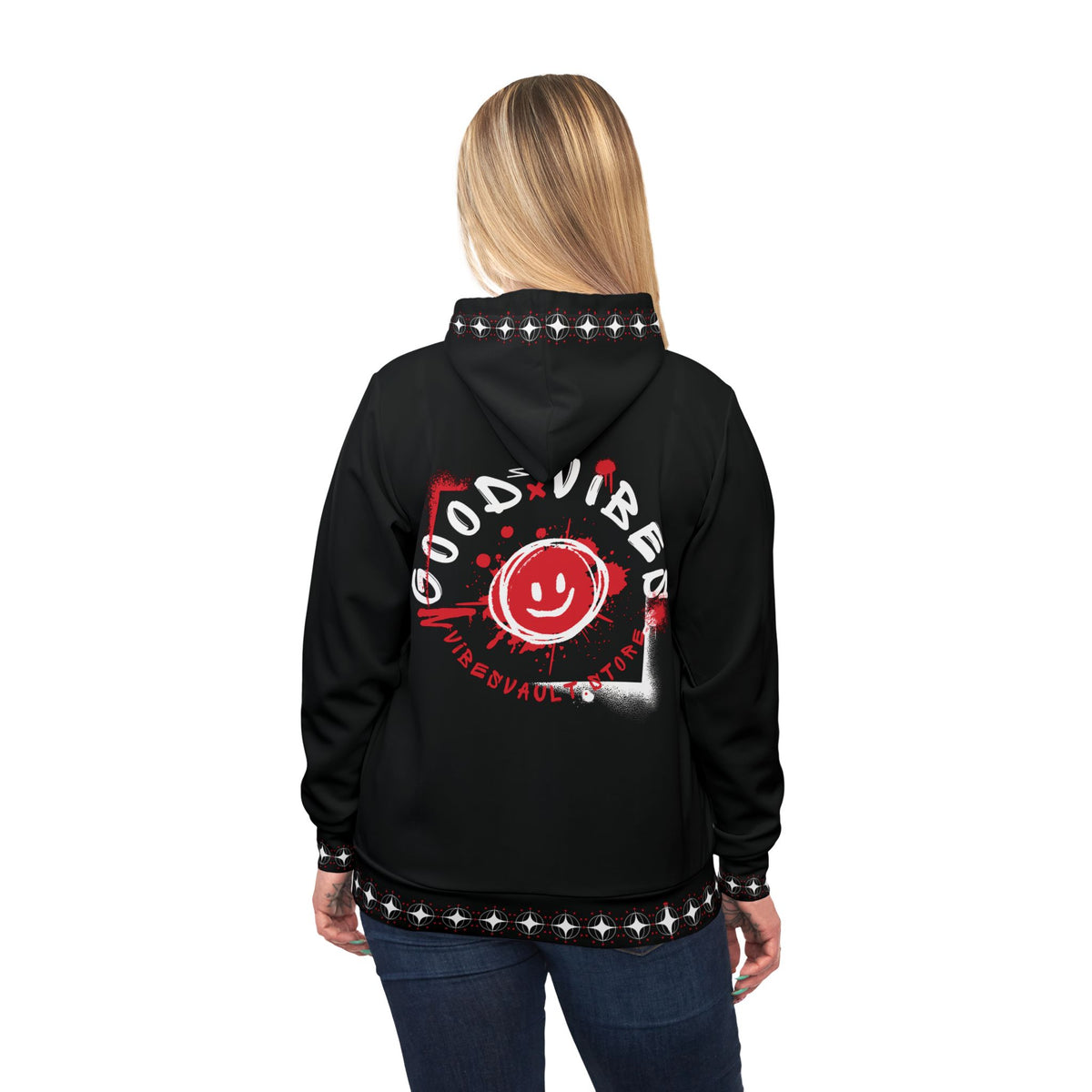 Vibes Vaut Logo Hoodie — 'Good Vibes' Smiley Athletic Pullover