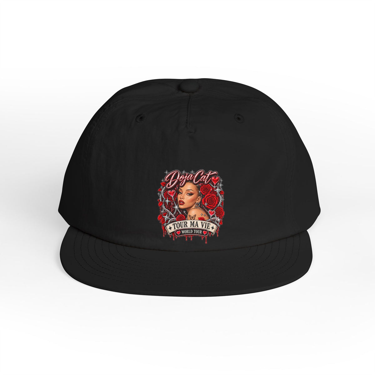 Red Roses Chrome Portrait AS Colour Surf Cap