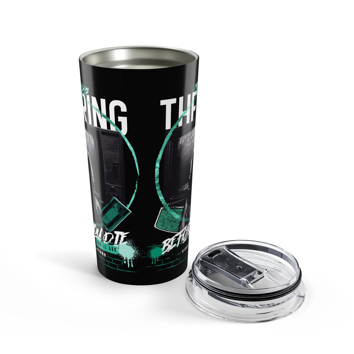 20oz Stainless Tumbler — 'The Ring' Media Movie Inspired Graphic— Halloween 2026