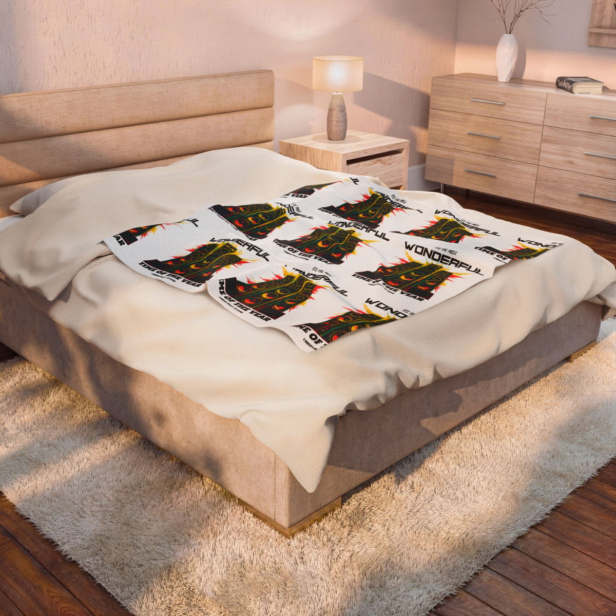 HOLIDAY Colorful Holiday Speakers Velveteen Plush Blanket