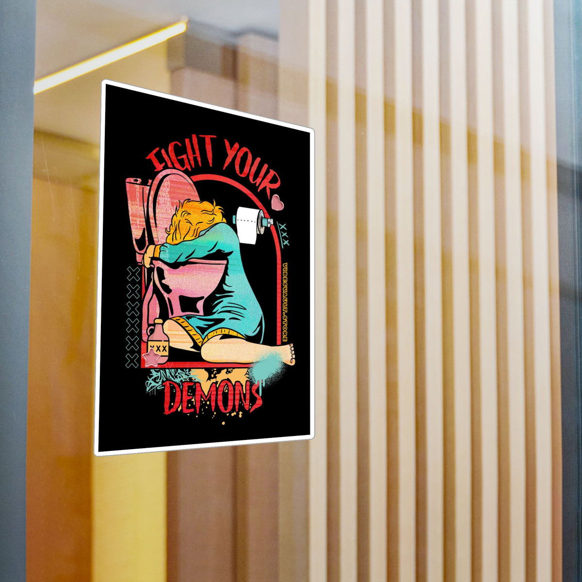 Sticker — Fight Your Demons Decal Addicted to Party — Halloween 2026