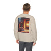 Crewneck Sweatshirt — Cozy Cat by the Fireplace Graphic