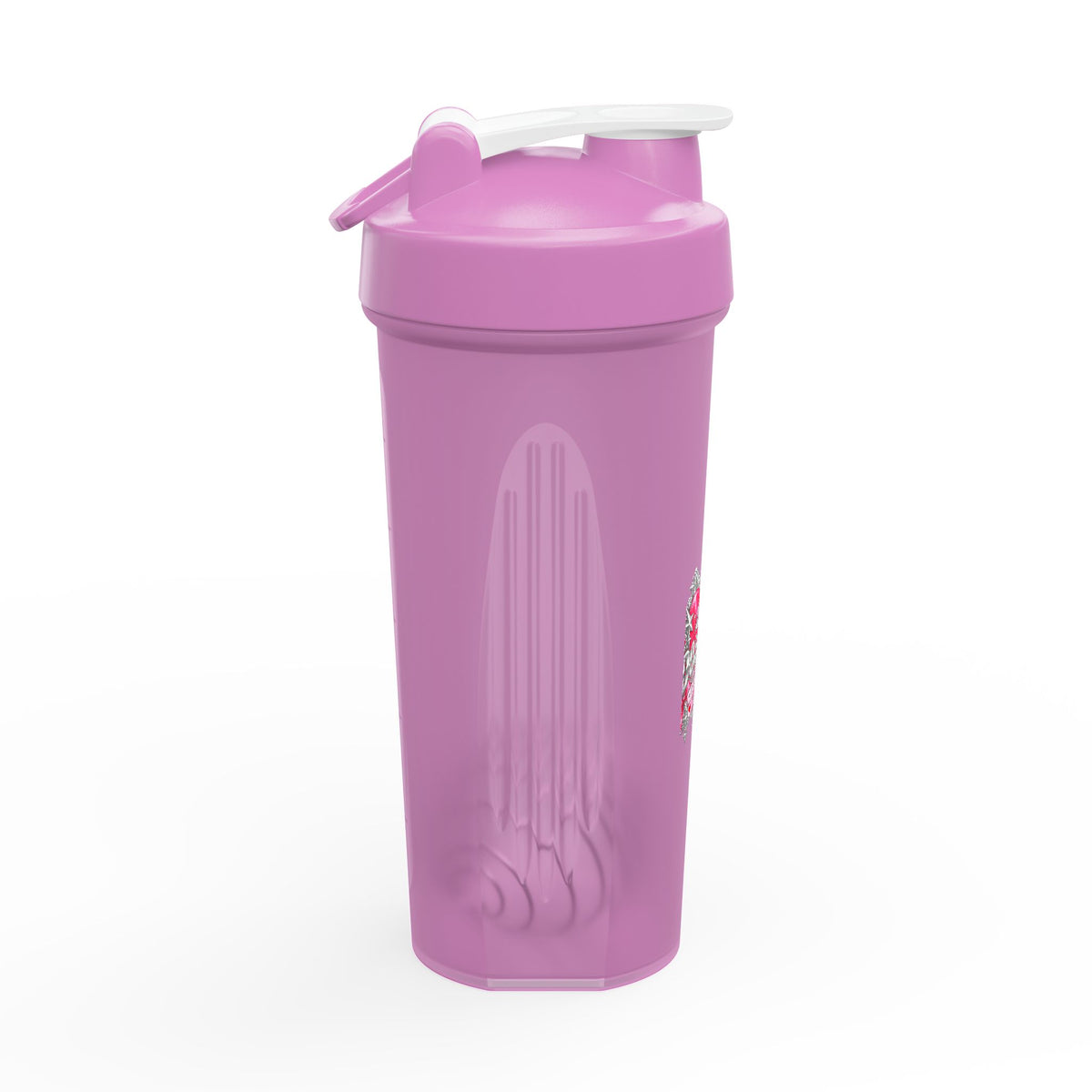 Pink Heart Chrome Eye Protein Shaker