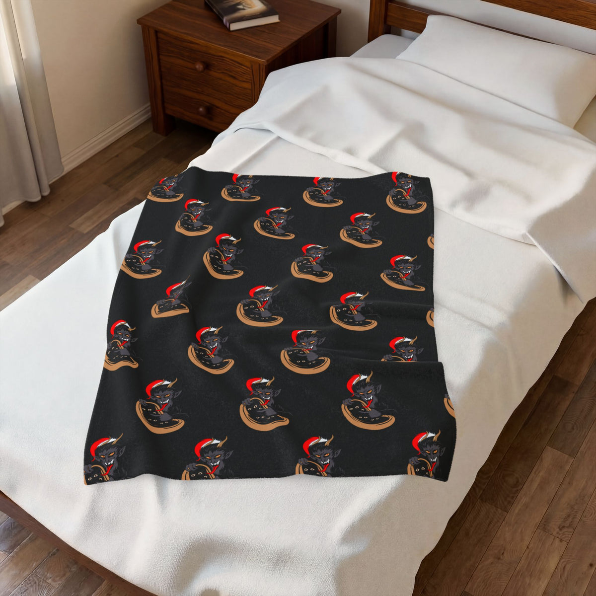 Krampus Santa Hat Christmas Velveteen Plush Blanket