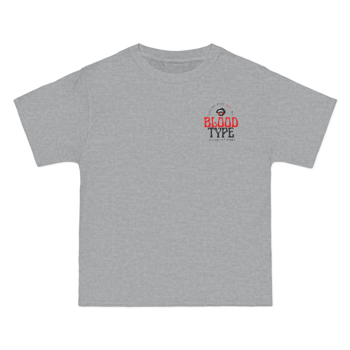 "You're Just Not My Blood Type" Retro Vampire Heart Graphic Tee - Fall Halloween 2026