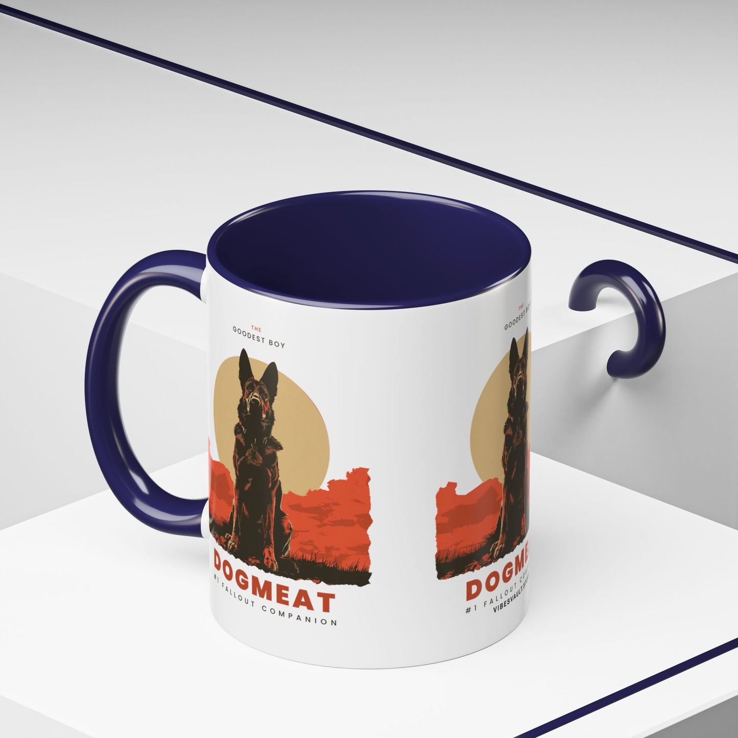 Dogmeat Fallout Mug — Retro K9 Accent Coffee Cup (11/15oz)