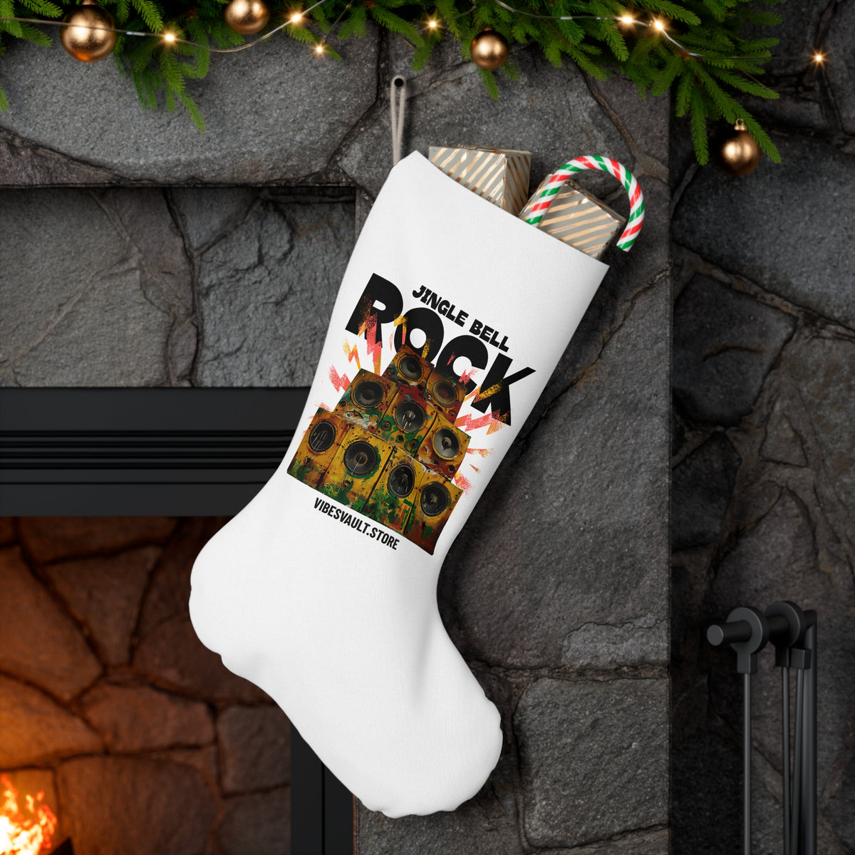 HOLIDAY Vintage Holiday Speakers Santa Stocking