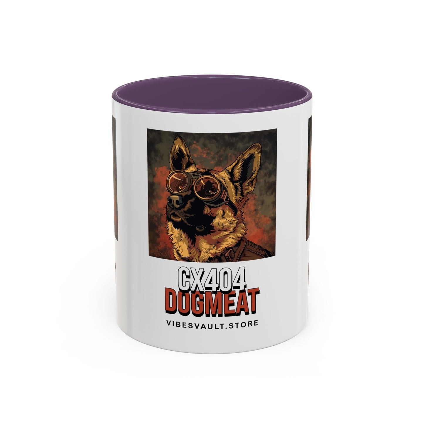 Dogmeat CX404 Accent Coffee Mug — Retro Pilot German Shepherd Gift (11/15oz)