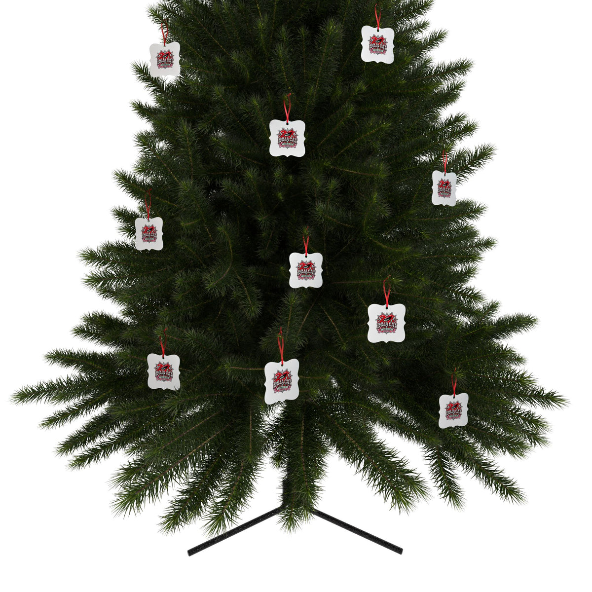 Red Heart Chrome Eye Aluminum Ornaments