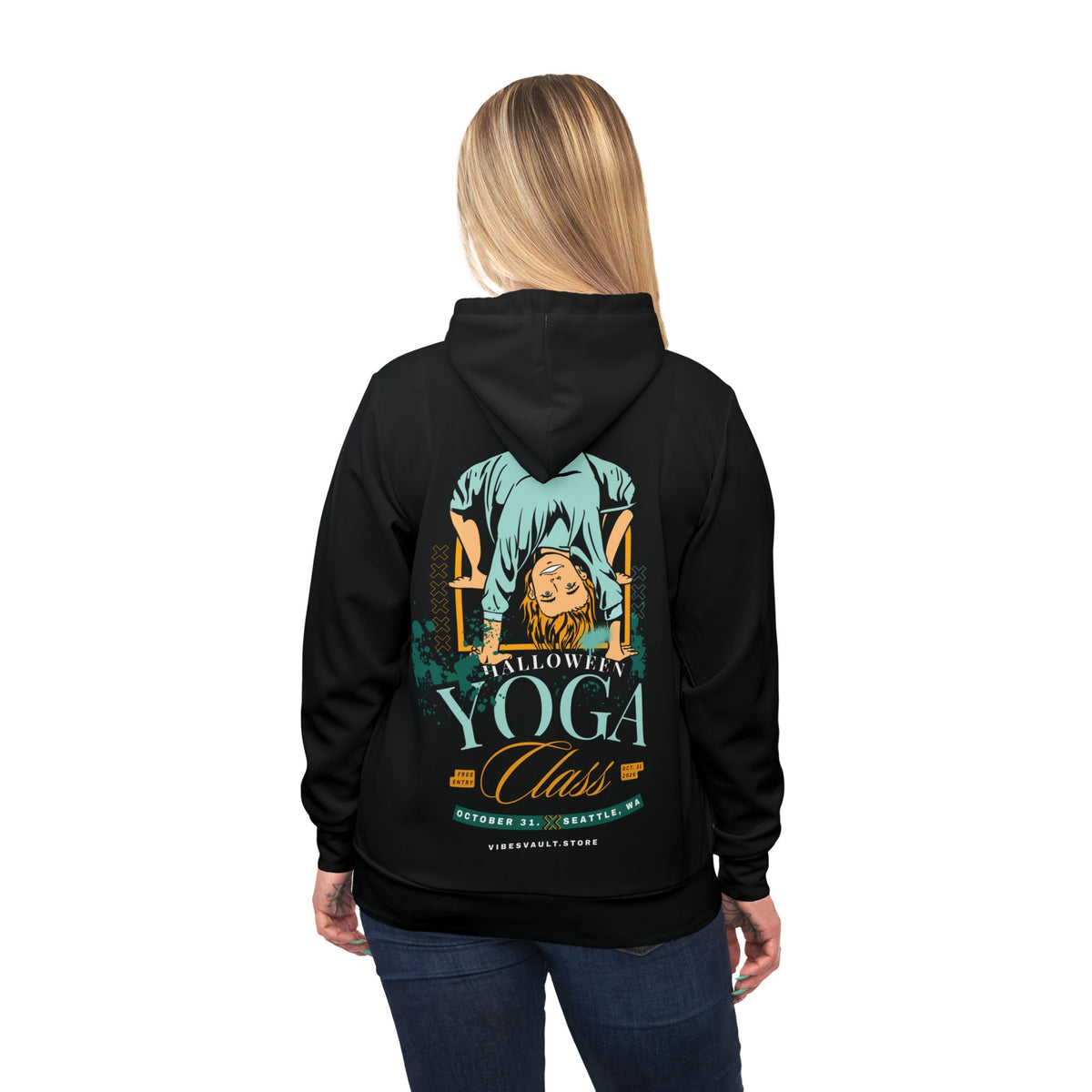 Yoga Class Hoodie — Vintage Instructor Floral Design